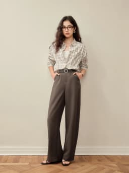 ZIQIAO 2025 Summer Women's Tencel High-Waisted Trousers - Curved Hem & Fluid Slimming Silhouette Pants 25ZQ92308