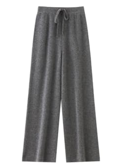 Women 100% Merino Wool Knitted Pants Elastic Waist Autumn Winter Wide Leg Trousers Casual Versatile Cashmere Korean Style Pants