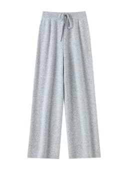 Women 100% Merino Wool Knitted Pants Elastic Waist Autumn Winter Wide Leg Trousers Casual Versatile Cashmere Korean Style Pants