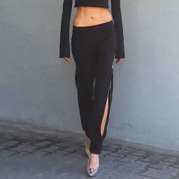 BKLD 2026 Women Harem Pants Women Black Casual High Waist Pants Side Zipper Open Loose Trousers Femme Summer Clothing Women