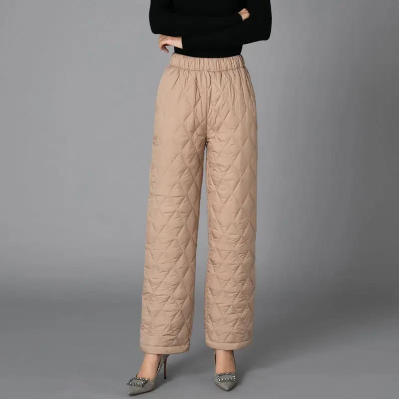 Thickened Warm Cotton Pants Women Casual Loose Wide Leg Cotton Trousers Woman Winter Comfortable Elastic High Waist Pants Mujer
