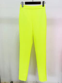 HIGH STREET Newest 2026 Designer Fashion Trousers Women‘s Hot Fluorescein Yellow Pencil Pants