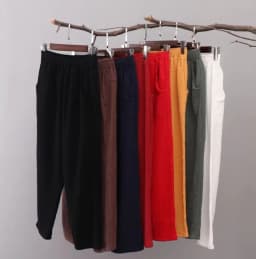 Women Spring Cotton linen Pants Plus size pencil Pants with PocketsTrousers Casual Pleated Vintage ropa coreana mujer