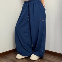 High Waist Straight Leg Pants Loose Fit Slimming Trousers Casual High Waist Polyester Fabric Ladies Straight Trousers