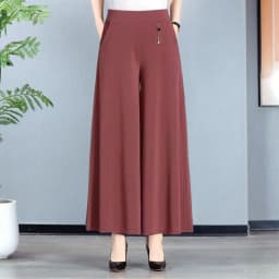 High Waist Wide Leg Pants for Mom Summer New Dra Women Middle-Aged Skirt Pants Large Foot Wide Leg Pants Casual Trousers