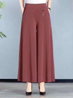 High Waist Wide Leg Pants for Mom Summer New Dra Women Middle-Aged Skirt Pants Large Foot Wide Leg Pants Casual Trousers