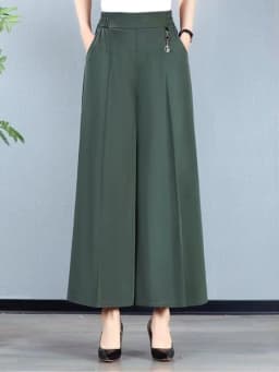 High Waist Wide Leg Pants for Mom Summer New Dra Women Middle-Aged Skirt Pants Large Foot Wide Leg Pants Casual Trousers