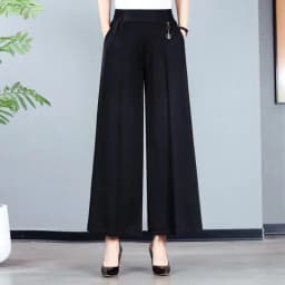 High Waist Wide Leg Pants for Mom Summer New Dra Women Middle-Aged Skirt Pants Large Foot Wide Leg Pants Casual Trousers