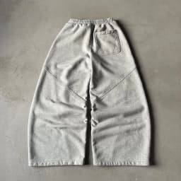 Deeptown Grey Vintage Y2k Women's Sweatpants Harajuku Oversized Wide Leg American Style Man Pants Baggy Casual Hip Hop Trousers