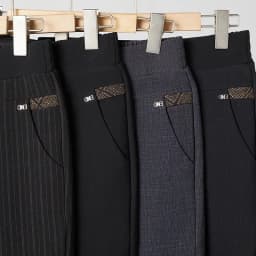 Autumn Winter Middle Aged Women Elastic Waist Casual Straight Pants Female Trousers Wild Slim Stripe Black Gray Pencil Pants 5XL