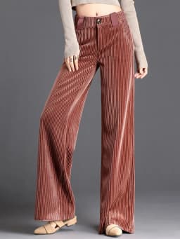 Velvet Wide Leg Pants Women High Waist Baggy Big Size Sweatpants Korean New Casual Pantalones Office Loose Straight Trousers