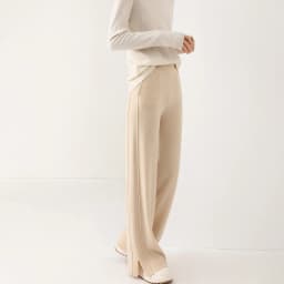2024 Women's High-Waisted Wool Pants Loose Fit Cashmere Knitted Wide-Leg Floor-Length Fashionable Hot Selling
