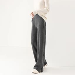2024 Women's High-Waisted Wool Pants Loose Fit Cashmere Knitted Wide-Leg Floor-Length Fashionable Hot Selling