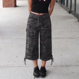 Casual Camouflage Workwear Shorts Women's Loose Fit Seven-Foot Jeans Denim Pants with Pockets Street Style Summer 2025