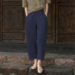 Womens Cotton Linen Cropped Pants Loose Fit Wide Leg Capri Casual Plus Size Elastic Waist Trousers Capris