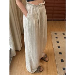 Elegant Striped Wide Leg Pants Women Fashion Streetwear Cotton Linen Baggy Pants Summer Ladies Korean Casual Straight Trousers