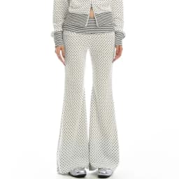 Polka Dot Flare Pants Striped Folds Cuffs High Waist Loose Fit Trousers Women Casual Yoga Lounge Pants Back to School Teen Girls