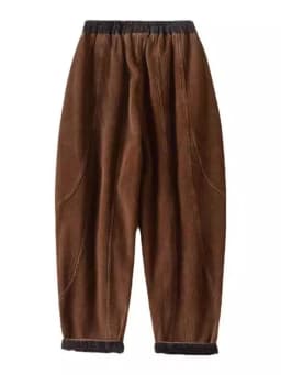 Thickened Corduroy Harlan Pants Women's High Waist Drawstring Casual Trousers Autumn Winter Slimming Small Foot Pants