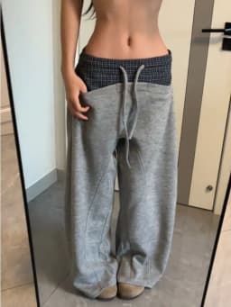 Unique Street Low Waist Patchwork Design Casual Pants Women Autumn Winter New Sle Slim Straight Leg Floor-Length Pants American