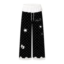 Kawaii Women Casual Pants Harajuku Cartoon Print Y2K Subculture Chic Loose Trousers Street Bottoms for Hot Girls Daily Outfit