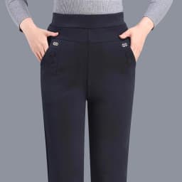 New Autumn Winter Women's Pants Add Velevt Mother Pants Elastic High Waist Casual Women Trousers Loose Straight Black Pants