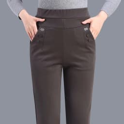 New Autumn Winter Women's Pants Add Velevt Mother Pants Elastic High Waist Casual Women Trousers Loose Straight Black Pants