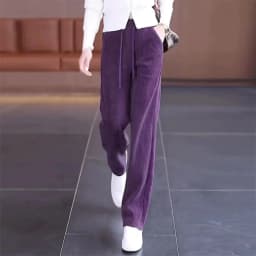 Add Velvet Padded Casual Trousers Lady Autumn Winter New 2027 High Waist Corduroy Pants Women's Large Size Straight Pants Female