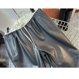 Pants For Women Genuine Leather Classic Female Straight Pipeline Suit Taller Trousers Long Legs Casual Streetwear Elastic Waist