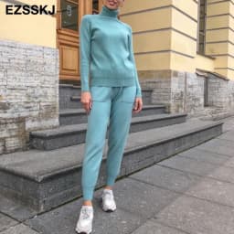 Women Elastic Waist Drawstring Trousers Thick Knitted Harem Pants Autumn Winter Sport pants sweater Knitted Carrot pants