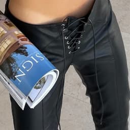 Pu Pants Women Sexy Long Pants Slim Capris Low Waist Lace Up Straight Trousers Y2k Streetwear Elegant Splice Work Casual 2026