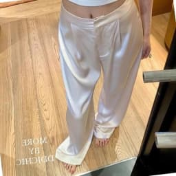 Summer Luxury Silk Satin Pants Elegant Office Lady Suit Pants Solid Color High Waist Pleated Wide Leg Pants Casual Baggy Trouser