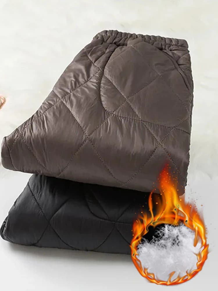 Winter Ultra Light Windproof Pants Quilted Warm Casual Snow Wear pantalones Womens Elastic High Waist Thick Baggy Sweatpant New