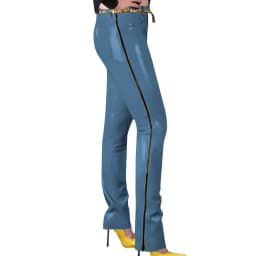 Fashion Glossy PVC Pencil Pants Punk Gothic Glossy Faux Leather Trousers Sexy High Waist Unisex Leggings with Zipper and Pocket