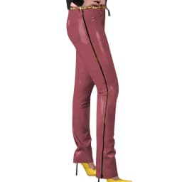 Fashion Glossy PVC Pencil Pants Punk Gothic Glossy Faux Leather Trousers Sexy High Waist Unisex Leggings with Zipper and Pocket