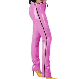 Fashion Glossy PVC Pencil Pants Punk Gothic Glossy Faux Leather Trousers Sexy High Waist Unisex Leggings with Zipper and Pocket