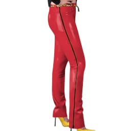 Fashion Glossy PVC Pencil Pants Punk Gothic Glossy Faux Leather Trousers Sexy High Waist Unisex Leggings with Zipper and Pocket