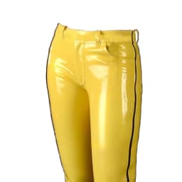 Fashion Glossy PVC Pencil Pants Punk Gothic Glossy Faux Leather Trousers Sexy High Waist Unisex Leggings with Zipper and Pocket