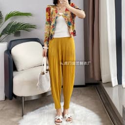 Miyake Life Pleated Pants Loose Harem Pants Women's Summer Thin Fashion Versatile Nine-minute Calf Pants