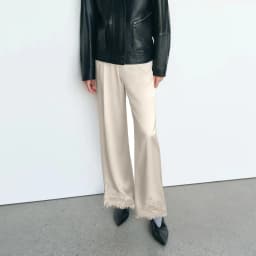 Elegant Women Y2K Satin Silk Wide Leg Long Pants Casual Elastic High Waist Solid Loose Loungewear Lace Trousers Office Wear