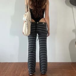 Fairy Coquette Low Waist Lounge Sweatpants Y2k Striped Wide Leg Pants Preppy Teen Girl Vintage Long Trousers Workout Streetwear