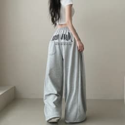 Y2k Drawstring Printing Sweatpants Women Bf Hip Hop Women Fashion Streetwear Sports Trousers Loose Casual Wide Leg Pants