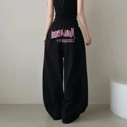 Y2k Drawstring Printing Sweatpants Women Bf Hip Hop Women Fashion Streetwear Sports Trousers Loose Casual Wide Leg Pants