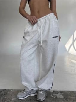 Women's Wide Leg Sportswear Pants Striped High Waist Casual Trousers Comfortable Straight Cut Pants for Daily Wear