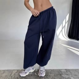 Women's Wide Leg Sportswear Pants Striped High Waist Casual Trousers Comfortable Straight Cut Pants for Daily Wear