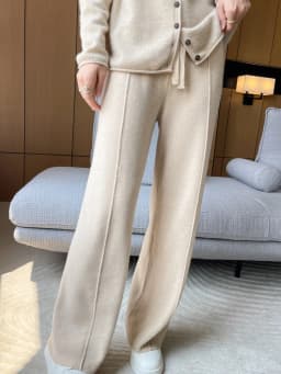ANGEL 100% Merino Wool Women's Mid Seam Pants Autumn Winter Casual Soft Warm Cashmere Knitted Trousers New Fashion Cosy Pants
