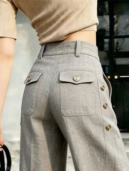 Chic High Waist Straight Leg Pants Women's Light Grey Casual Commute Loose Slimming Large Size Fashionable Summer New Arrival