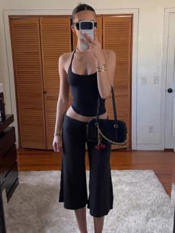Dulzura Women'S Solid High Waist Slim Fit Calf-Length Pants Casual Versatile Flare Long Pants Party Club Street Summer Clothes