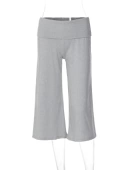 Dulzura Women'S Solid High Waist Slim Fit Calf-Length Pants Casual Versatile Flare Long Pants Party Club Street Summer Clothes