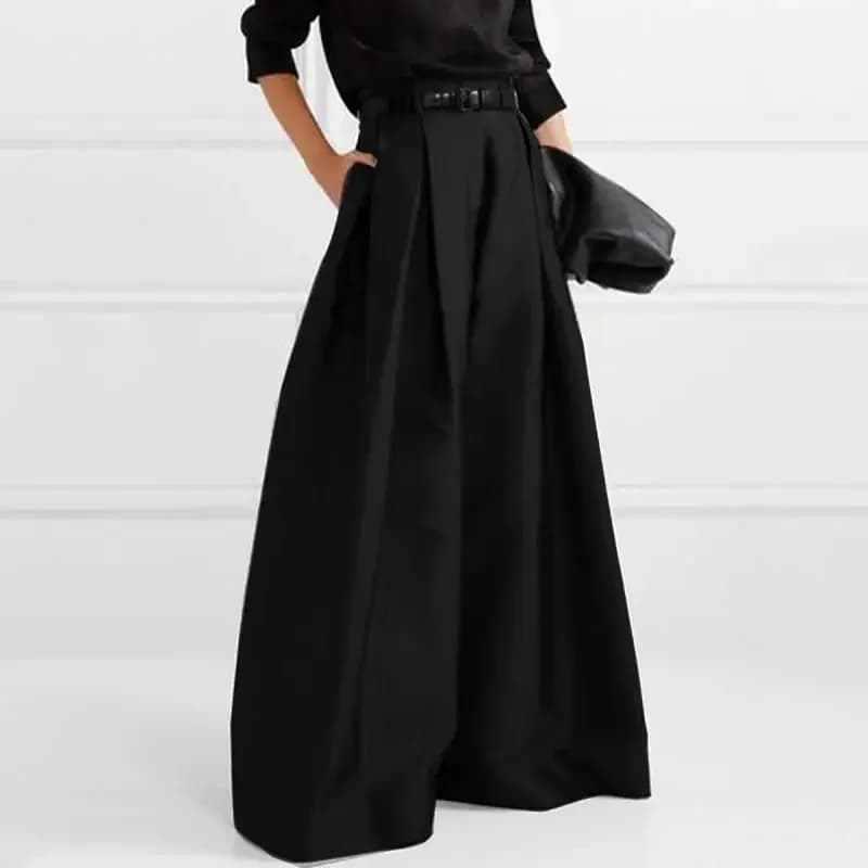 UOOZEE Women Fashion Solid Color High Waisted Wide Leg Pants 2025 New Spring Summer Loose Casual Simple Oversized Trousers