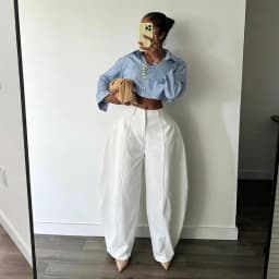 Women High Waist Barrel Wide Leg Pants Front Seam Straight Curved Baggy Trousers Casual Oversized Loose Balloon Pants Bottoms